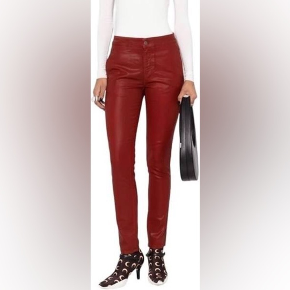 NWT Diesel Skinny-D-Tail Track Wax-Coated Red Pants